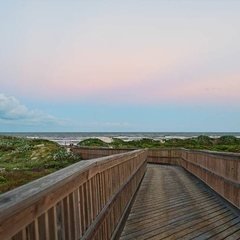 The boardwalk over the dunes to the beach